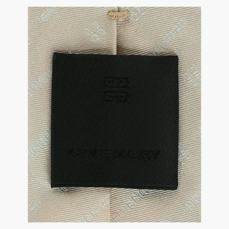 Givenchy diagonální logo Silk Tie Beige
