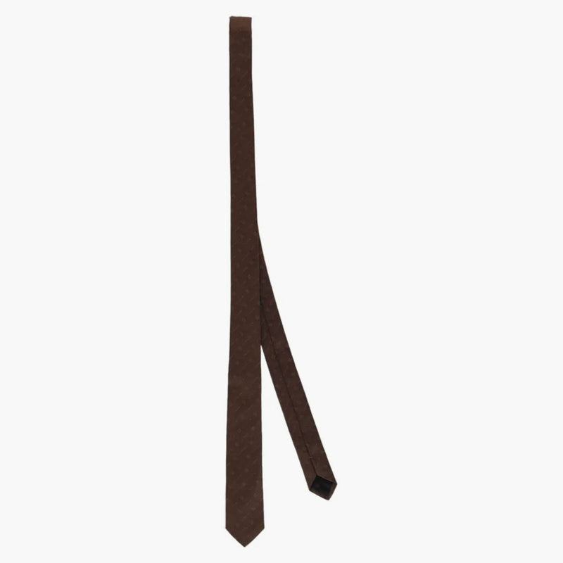 Givenchy Diagonal Logo Silk Tie Dark Brown