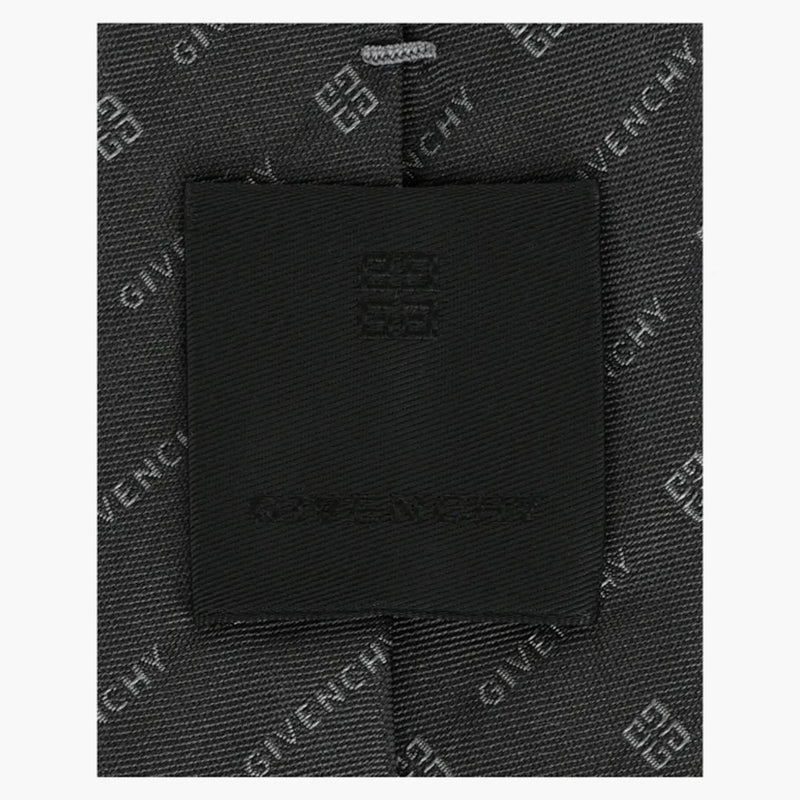 Givenchy Diagonal Logo Silk Tie Gray/Multi