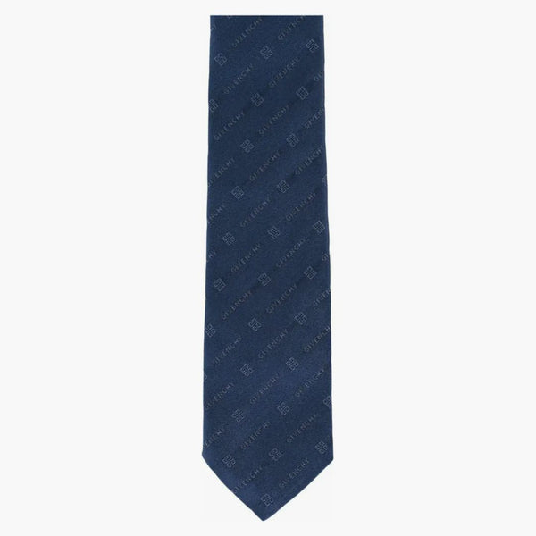Givenchy diagonální logo Silk Tie Navy