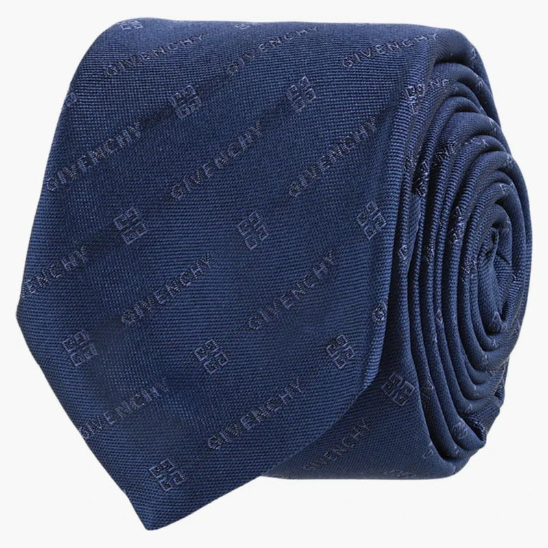 Givenchy diagonální logo Silk Tie Navy
