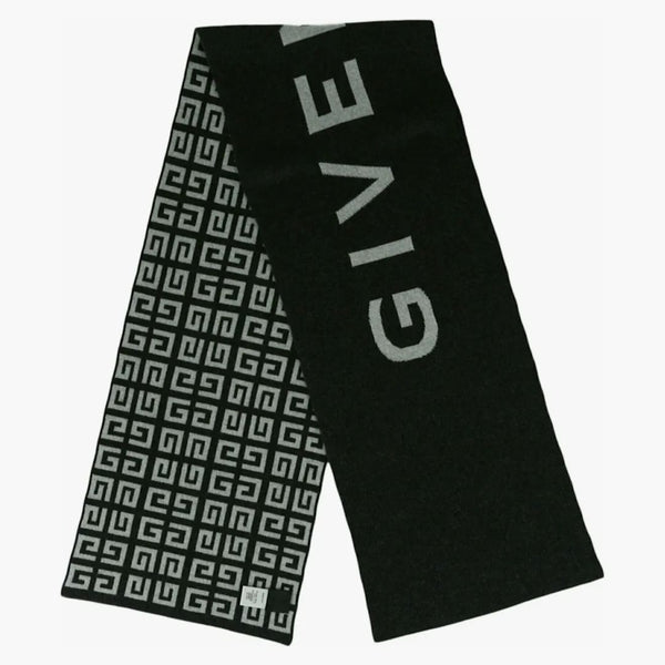 Givenchy Double Face 4g Logo Scarf Grigio scuro