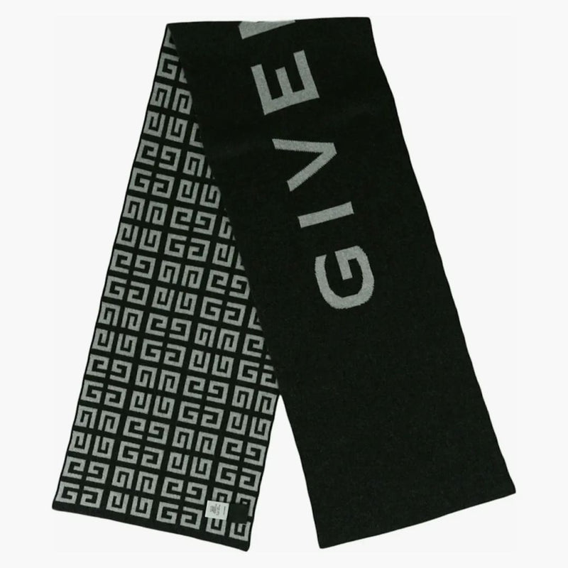 Givenchy Double Face 4g Logo Scarf Grigio scuro