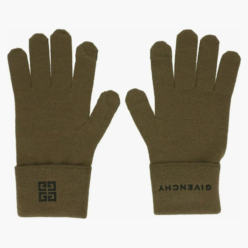 Givenchy broderade logotyphandskar svart/khaki
