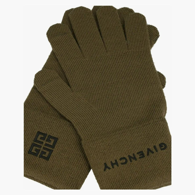 Givenchy broderade logotyphandskar svart/khaki