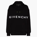 Givenchy Front Logo Heavy Brushed Hooded Sweatshirt Black