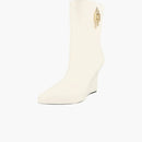 Botas de cuña de cuero Givenchy G-Lock marfil (mujeres)