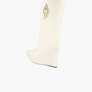 Botas de cuña de cuero Givenchy G-Lock marfil (mujeres)