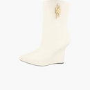 Botas de cuña de cuero Givenchy G-Lock marfil (mujeres)