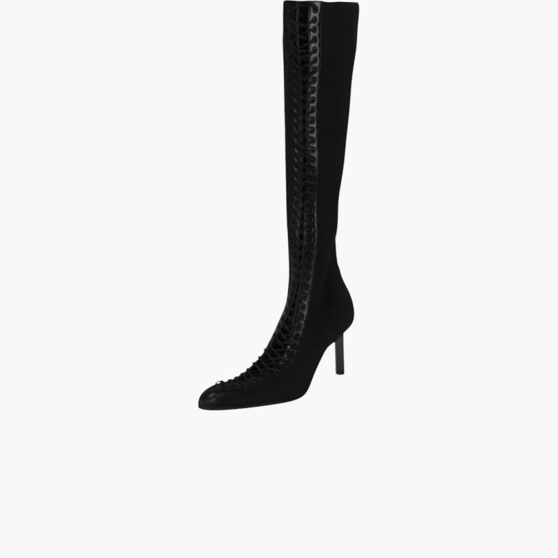 Givenchy Lace-up Knea-high Stivali a maglia nero (donne)