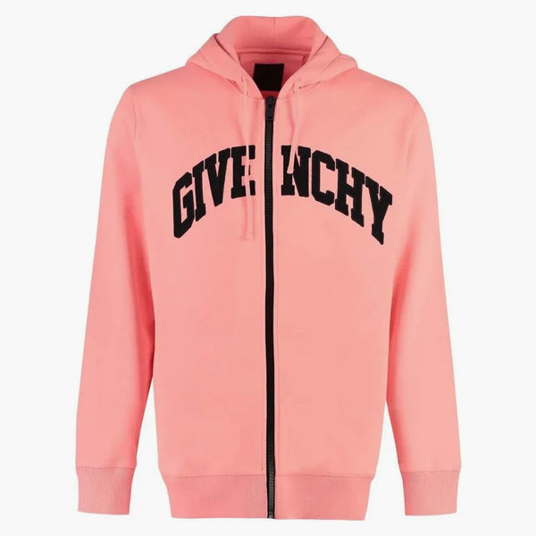 Giacca con cappuccio con cappuccio con zip logo Givenchy rosa/nero