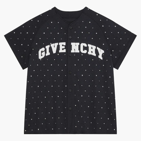 Givenchy Mesh With Studs College Baseball Jersey Black