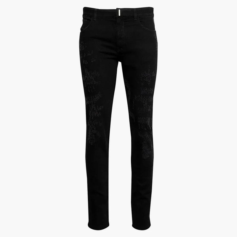 Givenchy Mid-Rise Straight-ben jeans svart