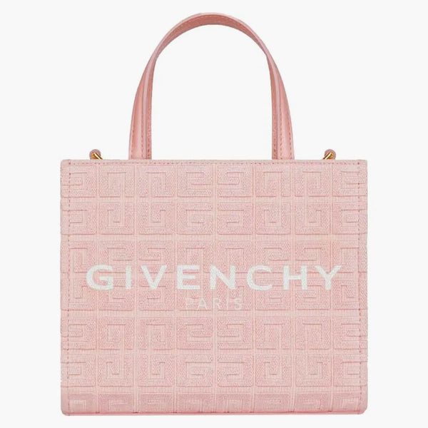 Borsa per la spesa Givenchy Mini G-tote in tela ricamata 4G Pink