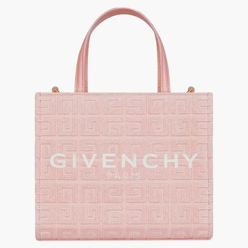 Borsa per la spesa Givenchy Mini G-tote in tela ricamata 4G Pink