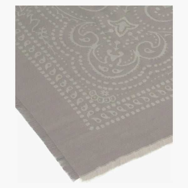 Givenchy Paisley Patterned Shawl Gray/White