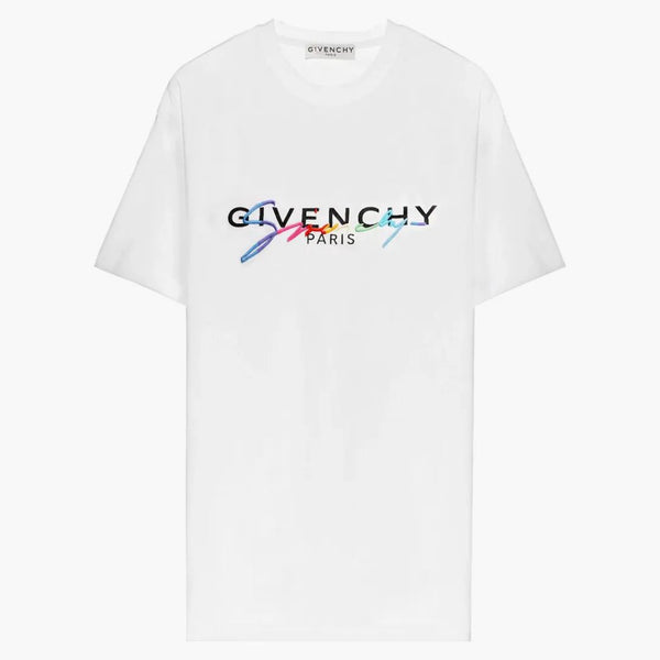 Givenchy Paris broderad logotyp T-shirt vit