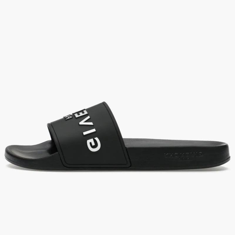 Givenchy Paris Flat Sandals Black White