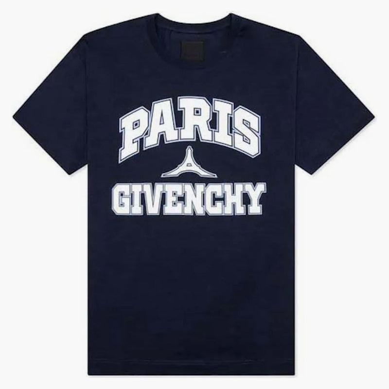 Givenchy Paris logotyp överdimensionerad t-shirt mörk marin