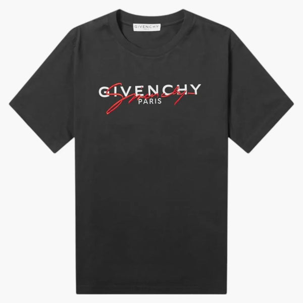 Givenchy Paris signatur broderad logotyp T-shirt svart/röd