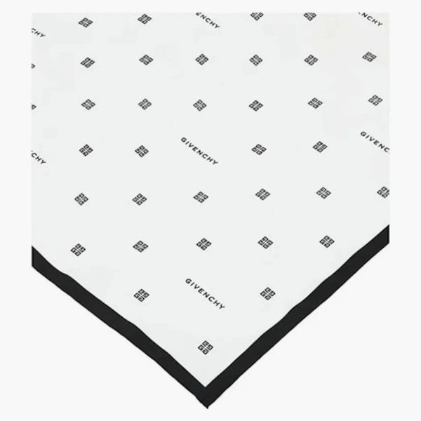 Givenchy Plumetis Square Scarf White/black