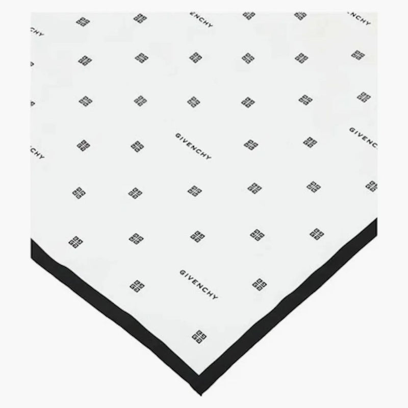 Givenchy Plumetis Square Scarf White/black