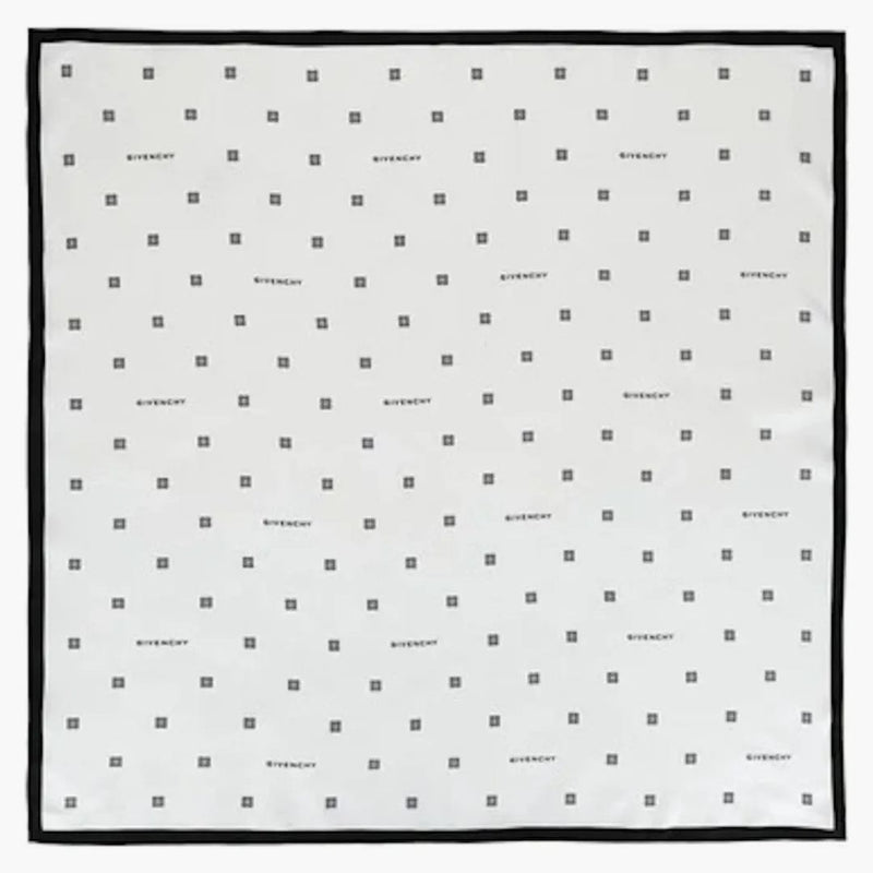 Givenchy Plumetis Square Scarf White/black