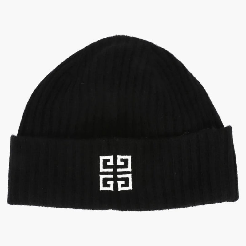 Givenchy Ribbed Embroidered Logo Beanie Black/white