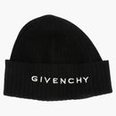 Givenchy acanalado logo bordado gorro negro/blanco