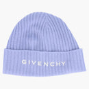 Givenchy acanalado logo bordado gorro de color azul claro