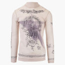T-shirt a mesh L/S stampato in maglia stampata in maglie di seconda pelle Givenchy