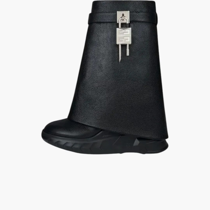 Givenchy Shark Lock Buty Boto Black Black Natural (Women's)