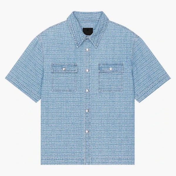 Givenchy a maniche corte a maniche corta Shirt fit denim blu