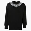 Givenchy Tag Effect Embossed Chain Collar Sweatshirt Black/White