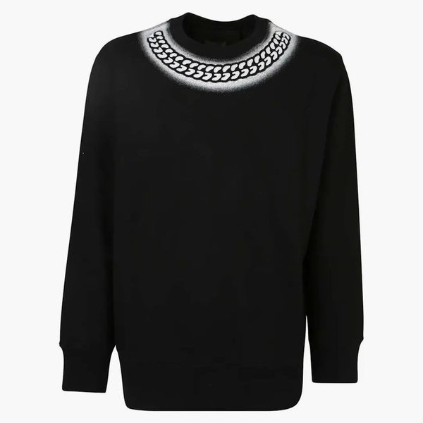 Efekt Givenchy Tag Effect Relissed Chain Collar Mikina černá/bílá