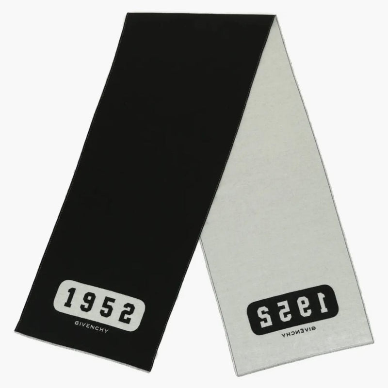 Givenchy Wool College Scarf Black/white