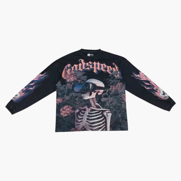 Godspeed Vision Flowers Vvs L/s T-shirt Black Wash