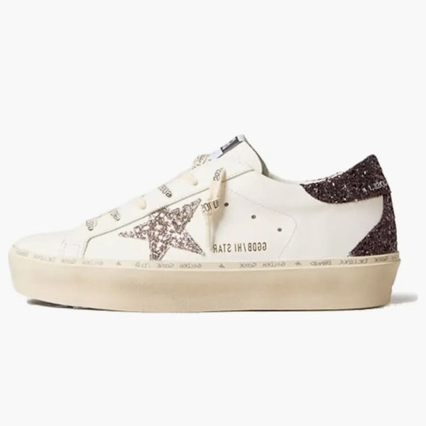 Golden Goose Hi-star White Silver Grey Glitter (women's)