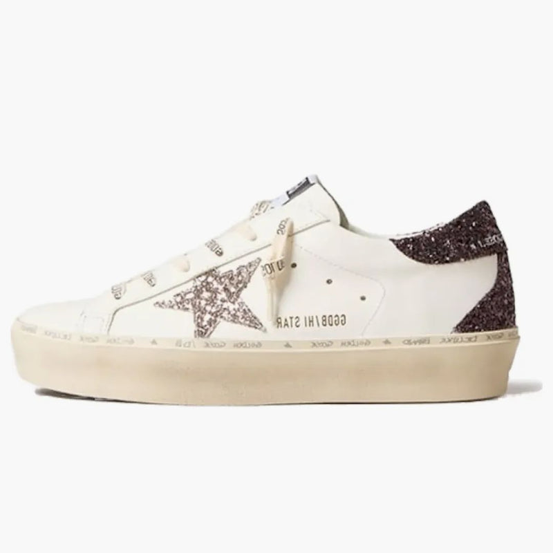 Golden Goose Hi-star White Silver Grey Glitter (women's)