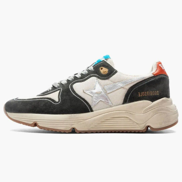 Golden Goose Running Sole Cream Dark Grey Silver Orange