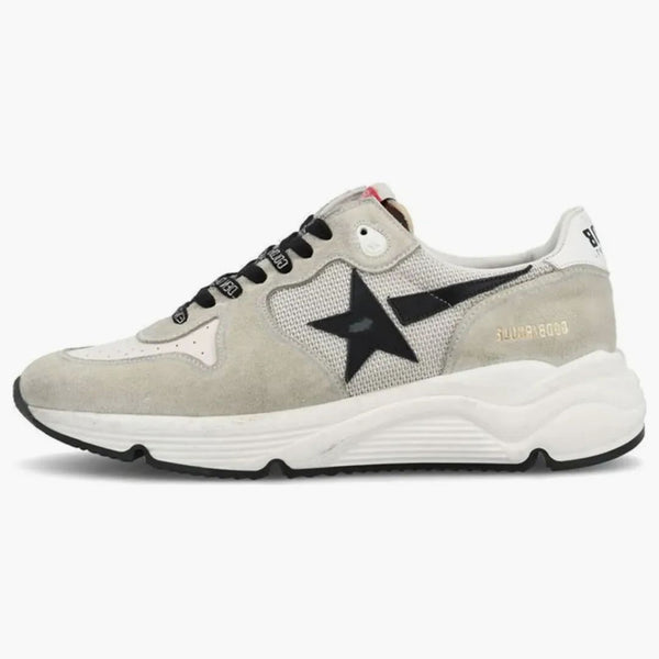 Golden Goose Running Sole Silver Ice Cream Black