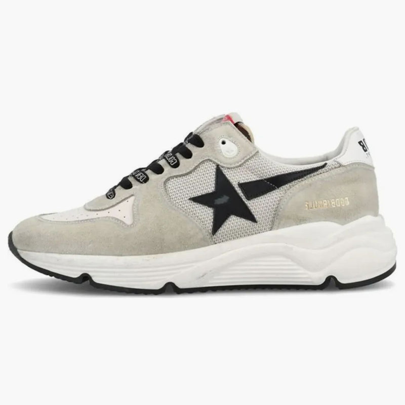 Golden Goose Running Sole Silver Ice Cream Black