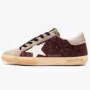 Golden Goose Super-star Glitter Bordeaux Taupe White (women's)