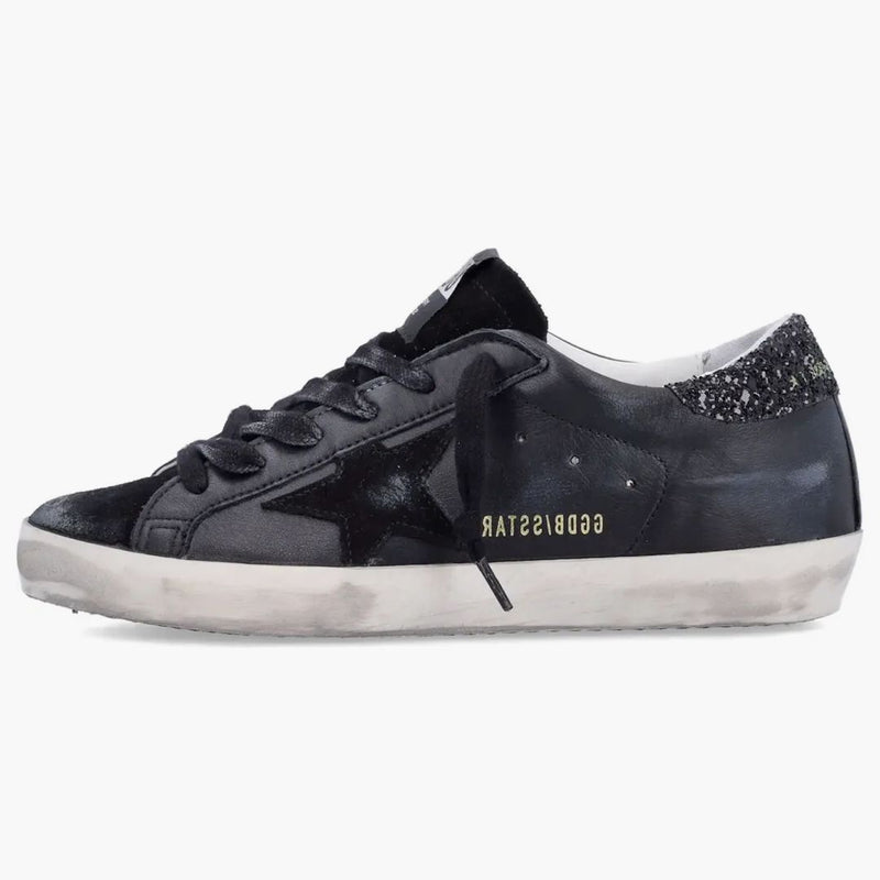 Golden Goose Superstar Black Glitter Heel (women's)