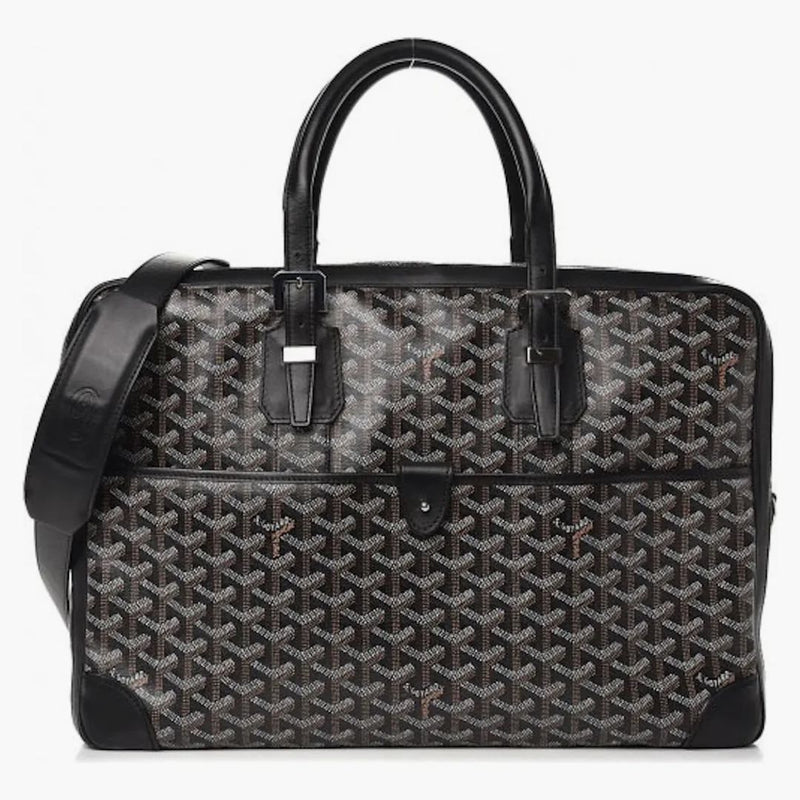 Goyard Ambassade Briefcase Goyardine Mm Black