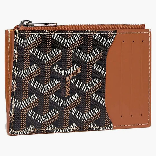 Goyard Bourbon Zipped Card Holder Black/tan