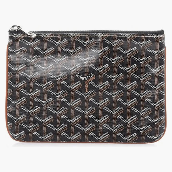 Goyard Senat Pouch Goyardine Pm Black/tan