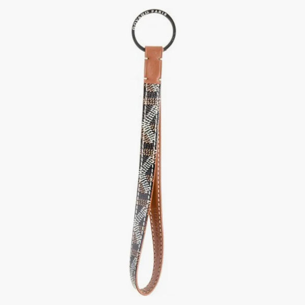 Goyard Sesame Key Holder Goyardine Tan Brown Leather