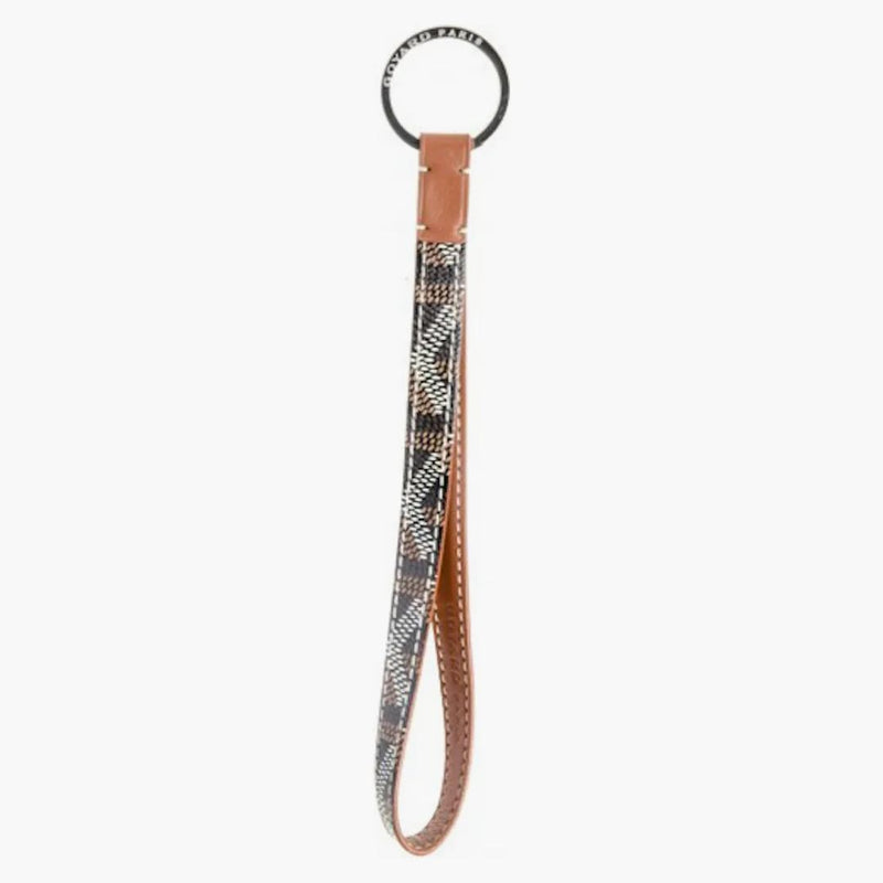 Goyard Sesame Key Holder Goyardine Tan Brown Leather