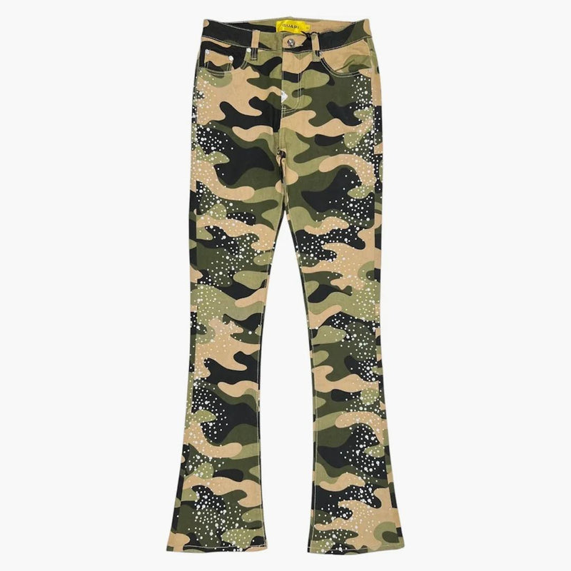 Guapi Camo Pearls Embellished Denim Jean Camo